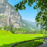 Meadow Path Staubach Falls — Switzerland