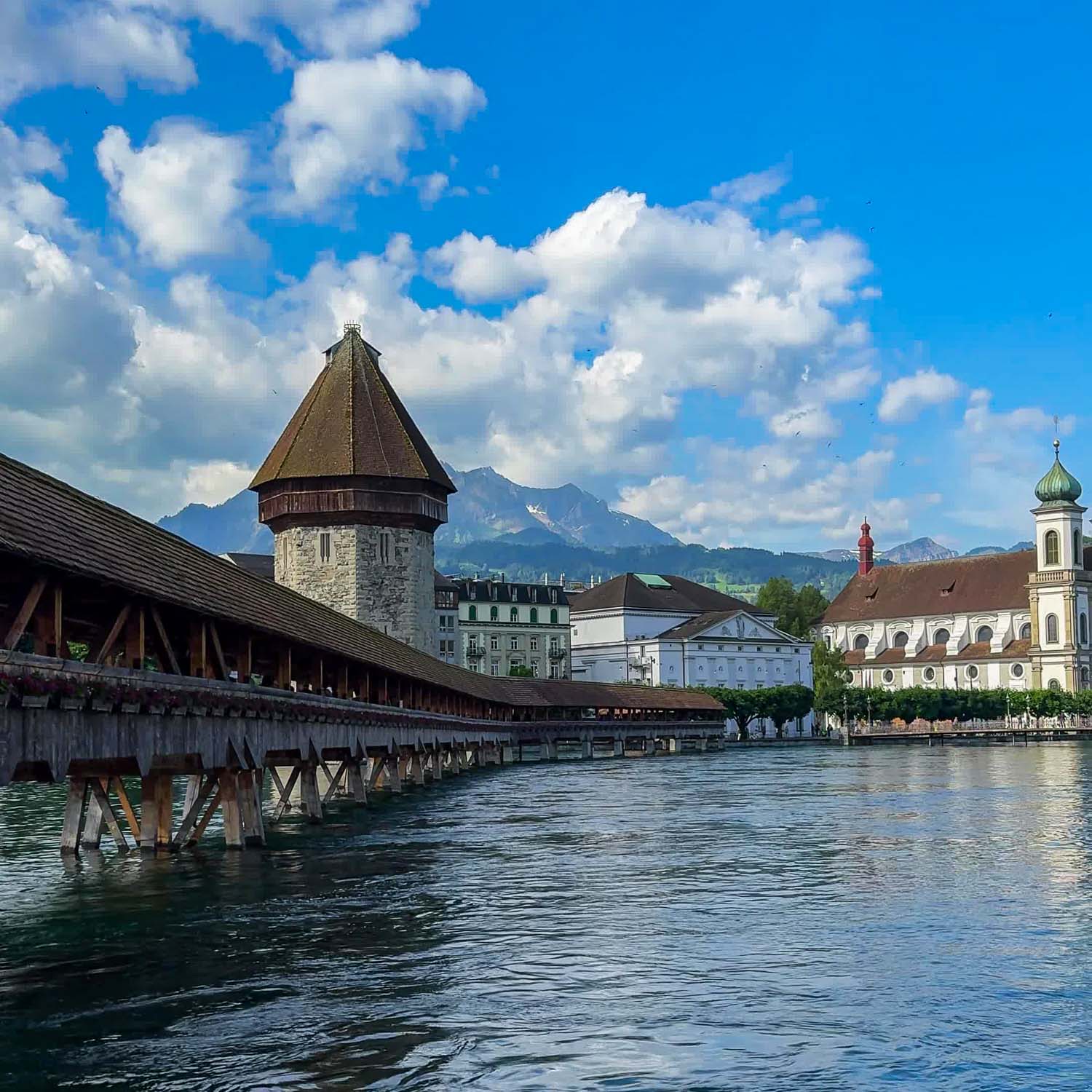 Pilatus View Chapel Bridge — Switzerland
