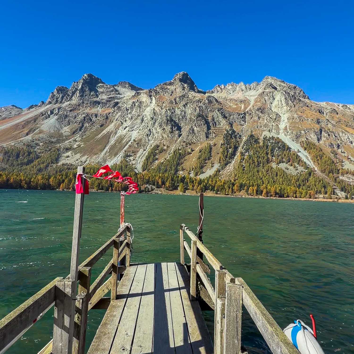 Boat Jetty Lake Sils — Switzerland