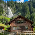 Waterfall Village View — Switzerland
