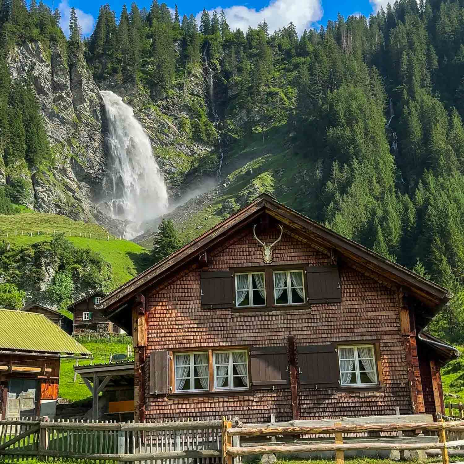 Waterfall Village View — Switzerland